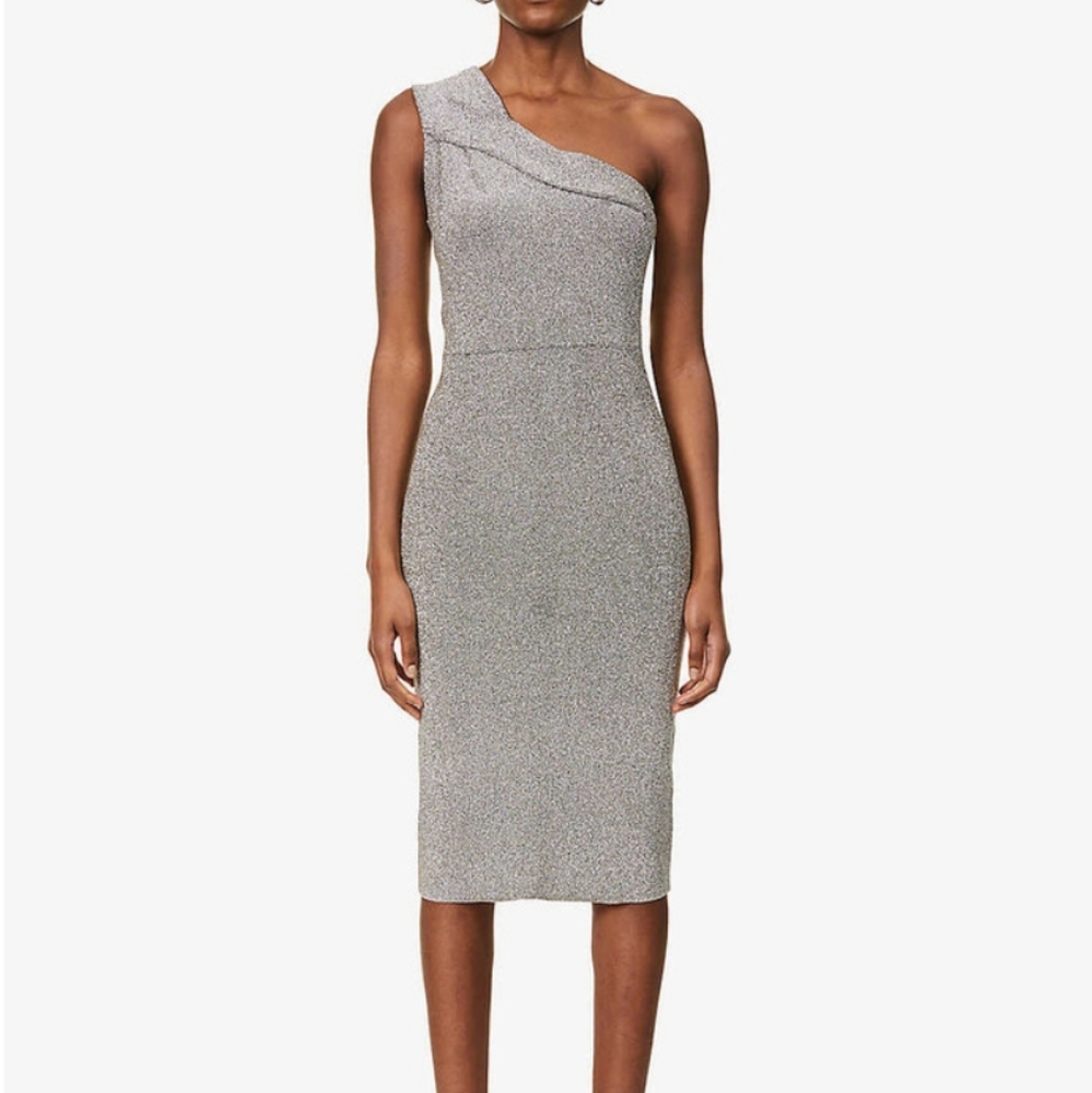 a-NWT REISS | Lordes Metallic Dress - Picture 10 of 11